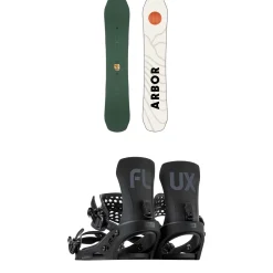 Arbor Element Decon Snowboard + Flux EM Snowboard Bindings 2025- Snowboards With Bindings|Snowboard Packages