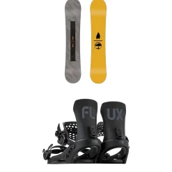 Arbor Metal Machine Snowboard + Flux EM Snowboard Bindings 2025- Snowboards With Bindings|Snowboard Packages