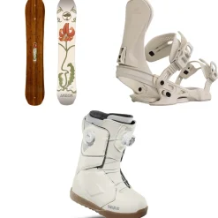 Arbor Swoon Camber Snowboard + Sequoia Snowboard Bindings + thirtytwo Lashed Double Boa Snowboard Boots - Women's 2025- Snowboards, Bindings & Boots|Snowboard Packages
