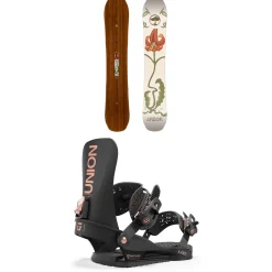 Arbor Swoon Rocker Snowboard + Union Juliet Snowboard Bindings - Women's 2025- Snowboards With Bindings|Snowboard Packages
