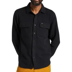 Brixton Bowery Textured Twill Overshirt - Men's- Casual Clothing|Shirts