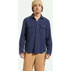 Brixton Bowery Textured Twill Overshirt - Men's- Casual Clothing|Shirts