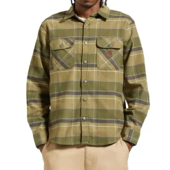 Brixton Buiders Bowery Stretch Water Resistant Long-Sleeve Flannel - Men's- Casual Clothing|Shirts