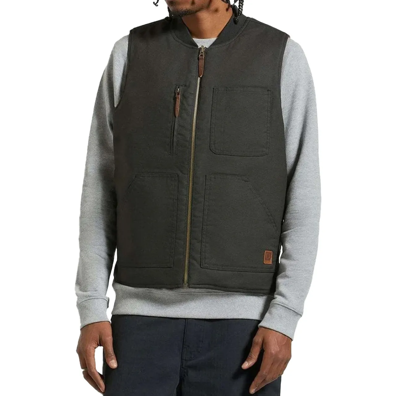 Brixton Builers Abraham Reversible Vest - Men's- Casual Clothing