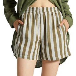 Brixton Mykonos Stripe Boxer Shorts - Women's-Women Casual Clothing|Shorts