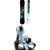 Burton Custom Flying V Snowboard + Nidecker Supermatic Snowboard Bindings 2025- Snowboards With Bindings|Snowboard Packages