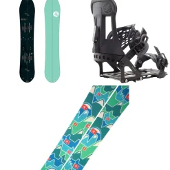 Burton Family Tree High Fidelity Splitboard + Hitchhiker Splitboard Bindings  + Spark R&D Summit Skins Splitboard Skins 2025- Splitboard Packages|Backcountry Snowboarding