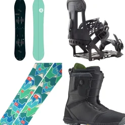 Burton Family Tree High Fidelity Splitboard + Hitchhiker Splitboard Bindings  + Spark R&D Summit Skins Splitboard Skins + Tourist Snowboard Boots 2025- Splitboard Packages|Backcountry Snowboarding