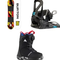Burton Grom Snowboard + Grom Snowboard Bindings + Grom BOA Snowboard Boots - Kids' 2025-Kids Kids Snowboard Packages|Snowboard Packages