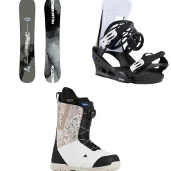Burton Instigator Flat Top Snowboard + Freestyle Snowboard Bindings + Moto Boa Snowboard Boots 2025- Snowboards, Bindings & Boots|Snowboard Packages