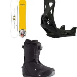 Burton Process Flying V Snowboard + Step On Snowboard Bindings + Ruler Step On Snowboard Boots 2025- Step On Packages|Snowboard Packages