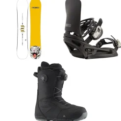 Burton Process Flying V Snowboard + Cartel EST Snowboard Bindings + Ruler Boa Snowboard Boots 2025- Snowboards, Bindings & Boots|Snowboard Packages