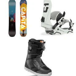 CAPiTA Defenders Of Awesome Snowboard + Union Force Snowboard Bindings + thirtytwo Lashed Double Boa Snowboard Boots 2025- Snowboard Packages
