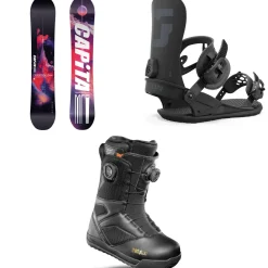 CAPiTA Outerspace Living Snowboard + Union Strata Snowboard Bindings + thirtytwo STW Double Boa Snowboard Boots - Women's 2025- Snowboards, Bindings & Boots|Snowboard Packages