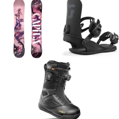CAPiTA Paradise Snowboard + Union Legacy Snowboard Bindings + thirtytwo STW Double Boa Snowboard Boots - Women's 2025- Snowboard Packages