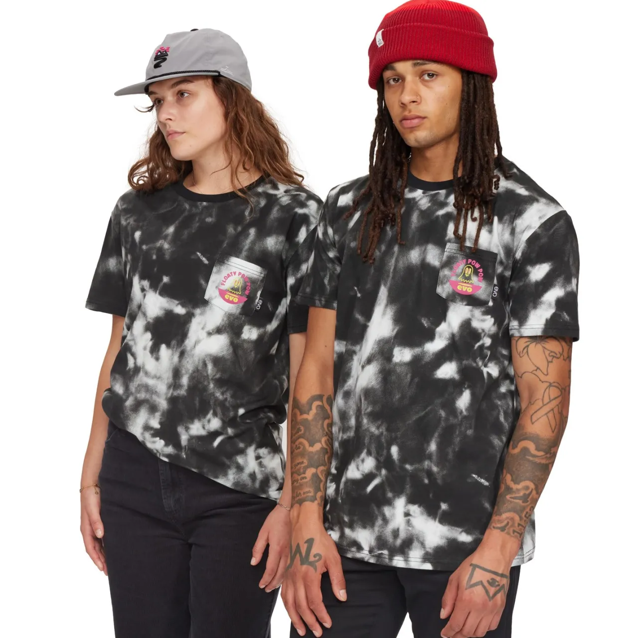 evo Ice Dye Pocket T-Shirt - Unisex-Women Casual Clothing|T-Shirts & Tank Tops