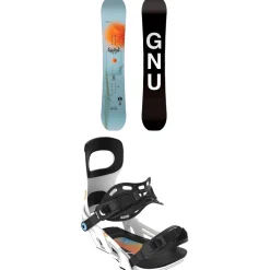 GNU Gloss C2E Snowboard + Bent Metal Beam Snowboard Bindings - Women's 2025- Snowboards With Bindings|Snowboard Packages