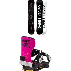GNU Riders Choice Asym C2X Snowboard + Bent Metal Transfer Snowboard Bindings 2024- Snowboards With Bindings|Snowboard Packages
