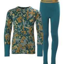 Helly Hansen Graphic Lifa Merino Midweight Baselayer Set - Kids'-Kids Girls Snow Clothing|Boys Snow Clothing