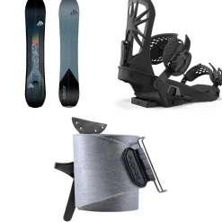 Jones Frontier Splitboard + Union Explorer Splitboard Bindings  + Nomad Universal Tail Clip Splitboard Skins 2025- Splitboard Packages|Backcountry Snowboarding