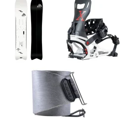 Jones Ultralight Hovercraft 2.0 Splitboard + Karakoram Prime-X + Split Interface Splitboard Bindings + Nomad Pro Universal Tail Clip Splitboard Skins 2025- Splitboard Packages|Backcountry Snowboarding