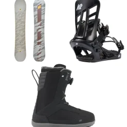 K2 Gateway Pop Snowboard + Indy Snowboard Bindings + Raider Snowboard Boots 2025- Snowboards, Bindings & Boots|Snowboard Packages