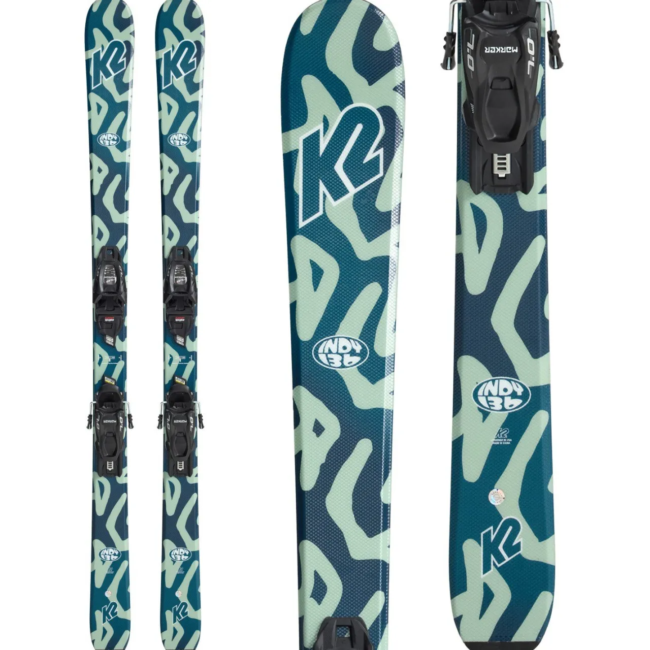 K2 Indy Skis + FDT 7.0 Bindings - Kids' 2025-Kids Skis|Kids Ski Packages
