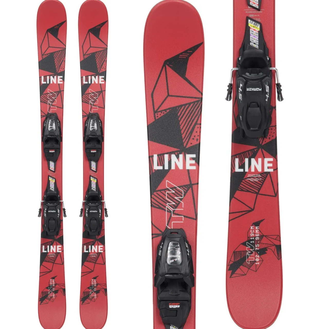 Line Skis Wallisch Shorty Skis + FDT 4.5 Bindings - Kids' 2025-Kids Skis|Kids Ski Packages