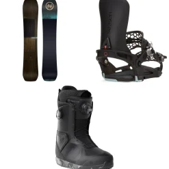 Nidecker Escape Plus Snowboard + Season Universal Snowboard Bindings + Kita Snowboard Boots 2025- Snowboards, Bindings & Boots|Snowboard Packages