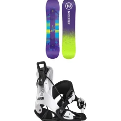 Nidecker Micron Magic Snowboard + Flow Micron Snowboard Bindings - Kids' 2025-Kids Kids Snowboard Packages|Snowboard Packages