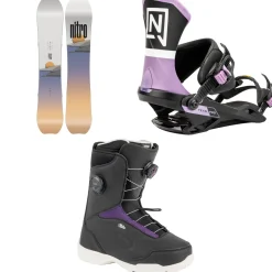 Nitro Drop Snowboard + Team Pro Snowboard Bindings + Scala Boa Snowboard Boots - Women's 2025- Snowboards, Bindings & Boots|Snowboard Packages