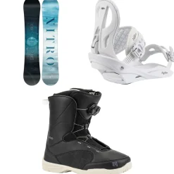 Nitro Mystique Snowboard + Rythm Snowboard Bindings + Flora Boa Snowboard Boots - Women's 2025- Snowboards, Bindings & Boots|Snowboard Packages