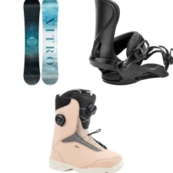 Nitro Mystique Snowboard + Cosmic Snowboard Bindings + Scala Boa Snowboard Boots - Women's 2025- Snowboards, Bindings & Boots|Snowboard Packages