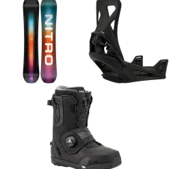 Nitro Team Snowboard + Burton Step On Snowboard Bindings + Profile Step On TLS Snowboard Boots 2025- Step On Packages|Snowboard Packages