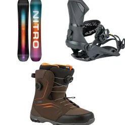 Nitro Team Snowboard + Team Snowboard Bindings  + Sentinel Boa Snowboard Boots 2025- Snowboards With Bindings|Snowboard Packages