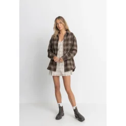 Rhythm Mazzy Shacket - Women's-Women Casual Clothing|Snow Clothing