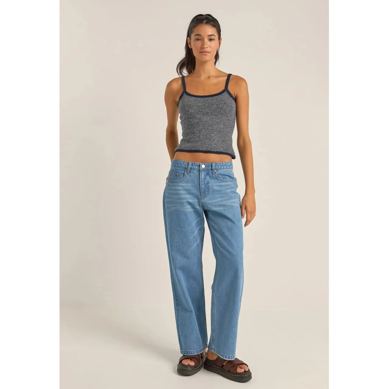Rhythm Washed Out Denim Pants - Women's-Women Casual Clothing|Jeans & Pants
