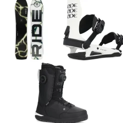 Ride Warpig Snowboard + C-6 Snowboard Bindings + Lasso Boa Snowboard Boots 2025- Snowboards, Bindings & Boots|Snowboard Packages