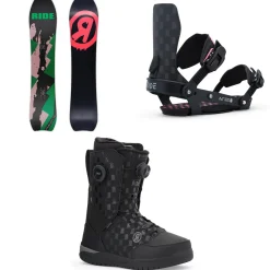 Ride x Trevor Andrew Psychocandy Snowboard + A-6 x Trevor Andrew Snowboard Bindings + Trevor Andrew Lasso Snowboard Boots 2025- Snowboards, Bindings & Boots|Snowboard Packages