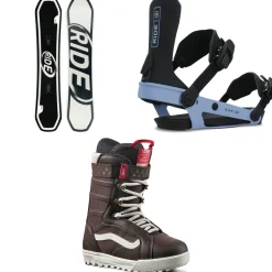 Ride Zero Snowboard + AL-6 Snowboard Bindings + Vans Hi-Standard Pro Snowboard Boots - Women's 2025- Snowboards, Bindings & Boots|Snowboard Packages