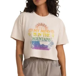 Roark Mountain Cropped T-Shirt - Women's-Women Casual Clothing|T-Shirts & Tank Tops