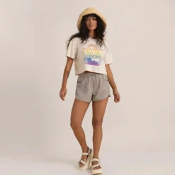 Roark Mountain Cropped T-Shirt - Women's-Women Casual Clothing|T-Shirts & Tank Tops