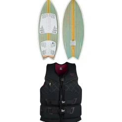 Ronix Koal Classic Fish Wakesurf Board + Supernova Capella 3.0 CGA Wake Vest - Women's 2023- Wakesurf Boards