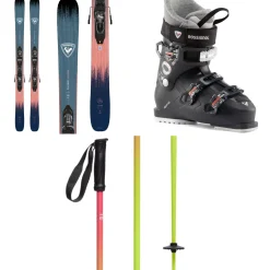 Rossignol Rallybird Soul Pro Skis + XP 10 Bindings + Kelia 50 Ski Boots - Women's + evo Merge Ski Poles 2025- Skis, Boots, Bindings & Poles|Skis With Bindings