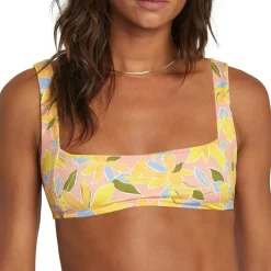 RVCA Sunkissed Square Neckline Bralette Swim Top - Women's-Women Swimsuits|Casual Clothing