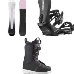 Salomon Bliss Snowboard + Rhythm Snowboard Bindings + Pearl Boa Snowboard Boots - Women's 2025- Snowboards, Bindings & Boots|Snowboard Packages