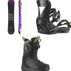 Salomon No Drama Snowboard + Mirage Snowboard Bindings + Kiana Dual Boa Snowboard Boots - Women's 2025- Snowboards, Bindings & Boots|Snowboard Packages