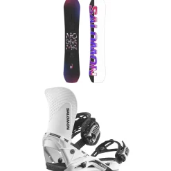 Salomon No Drama Snowboard + Hologram Snowboard Bindings - Women's 2025- Snowboards With Bindings|Snowboard Packages