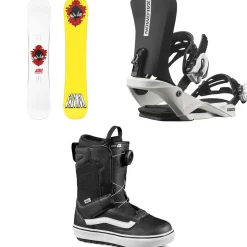 Salomon Sleepwalker Grom Snowboard + Rhythm Jr Snowboard Bindings + Vans Juvie OG Snowboard Boots - Kids' 2025-Kids Kids Snowboard Packages|Snowboard Packages