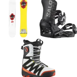 Salomon Sleepwalker Snowboard + District Snowboard Bindings + X Approach Lace SJ Boa Snowboard Boots 2025- Snowboards, Bindings & Boots|Snowboard Packages